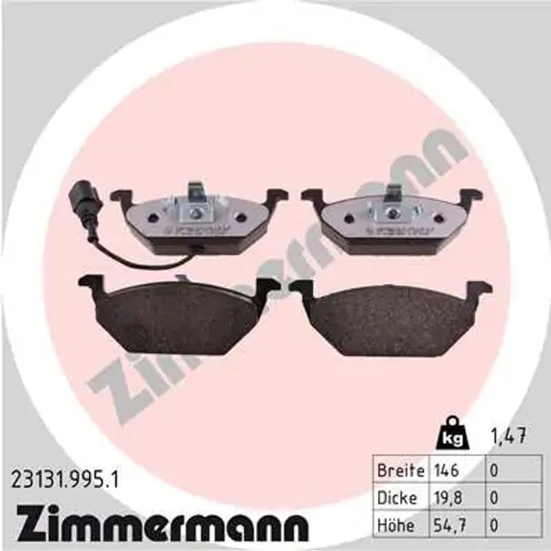 ZIMMERMANN stabdžių trinkelių rinkinys, diskinis stabdys 23131.995.1
