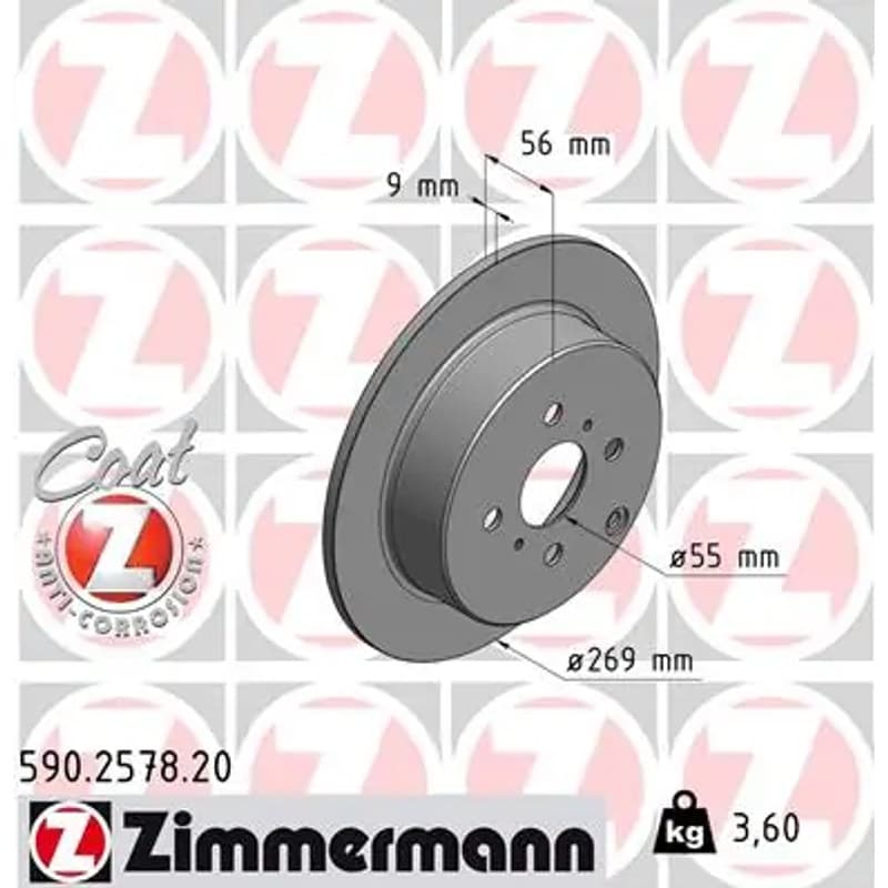 ZIMMERMANN stabdžių diskas 590.2578.20