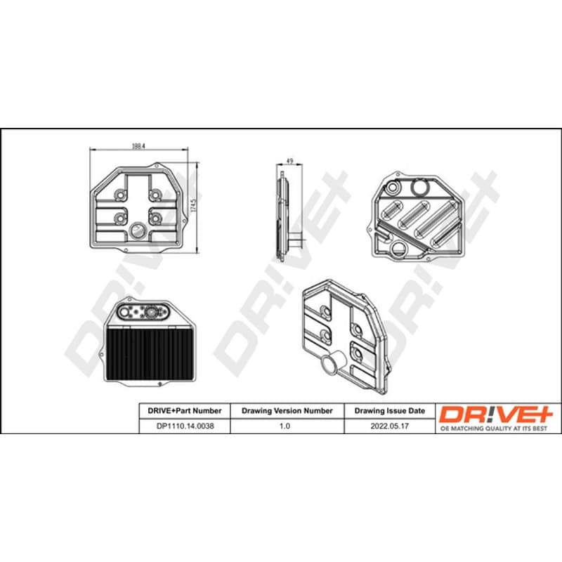 DRVE hidraulinis filtras, automatinė transmisija DP1110.14.0038