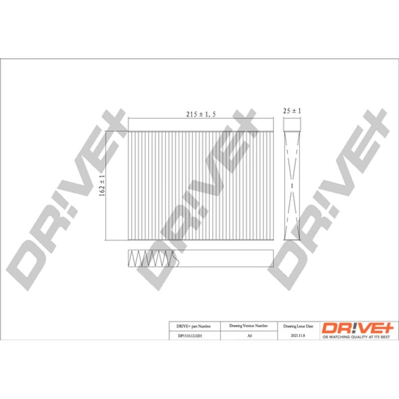 DRVE filtras, salono oras DP1110.12.0201