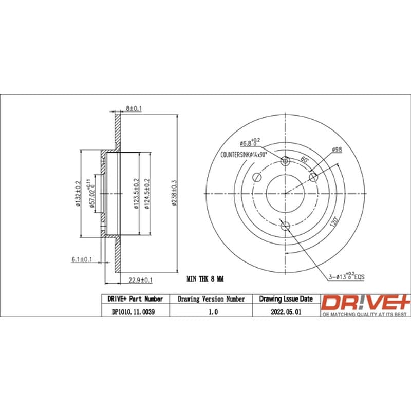 DRVE stabdžių diskas DP1010.11.0039