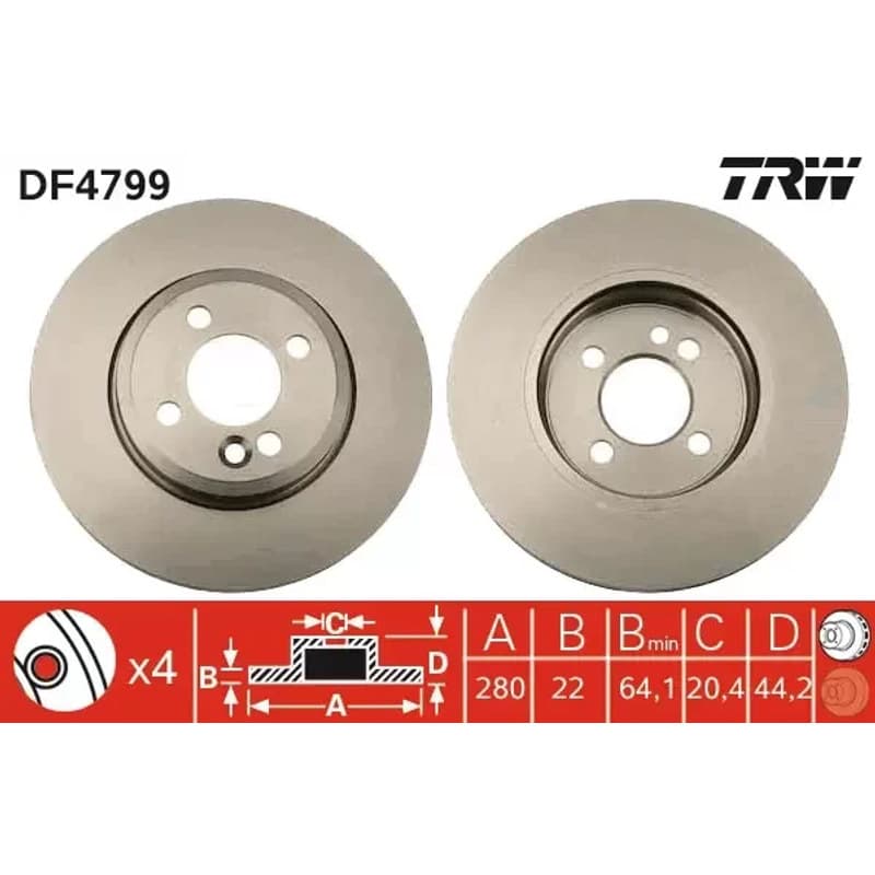 TRW stabdžių diskas DF4799