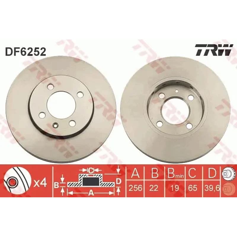 TRW stabdžių diskas DF6252