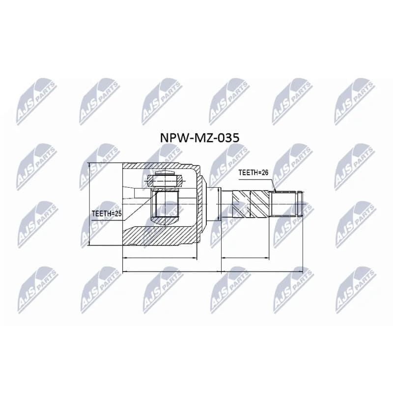 NTY jungčių komplektas, kardaninis velenas NPW-MZ-035