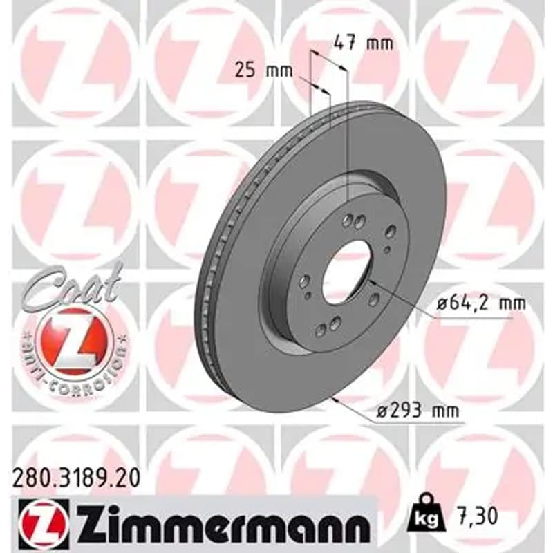 ZIMMERMANN stabdžių diskas 280.3189.20