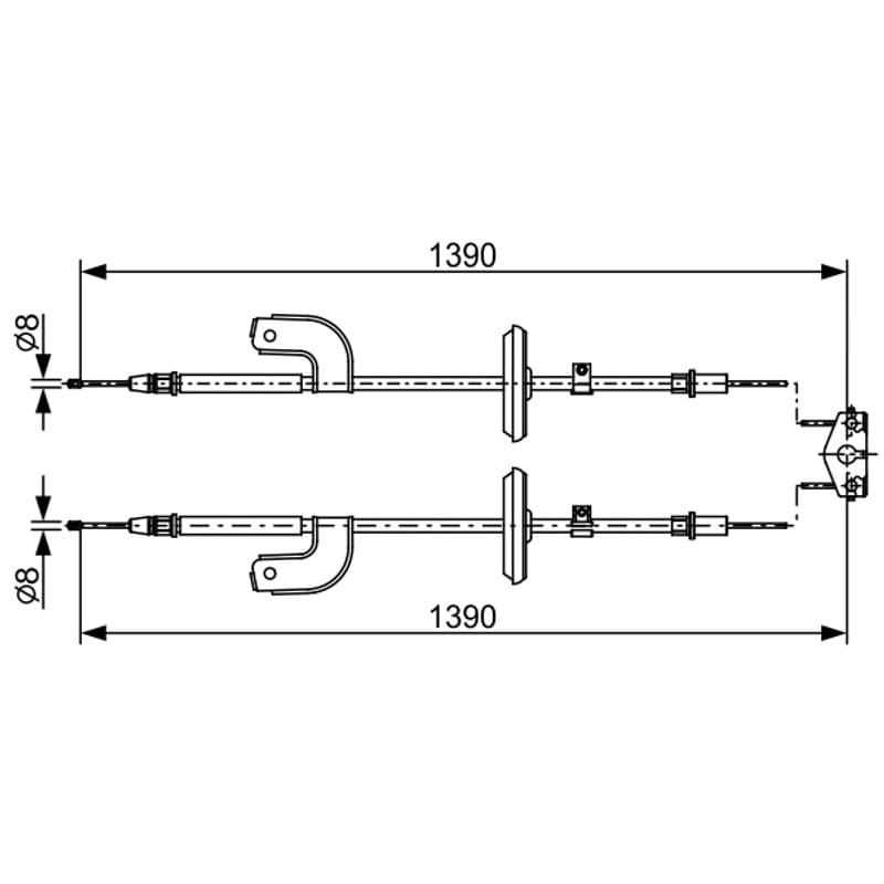 BOSCH 1 987 482 459 trosas, stovėjimo stabdys