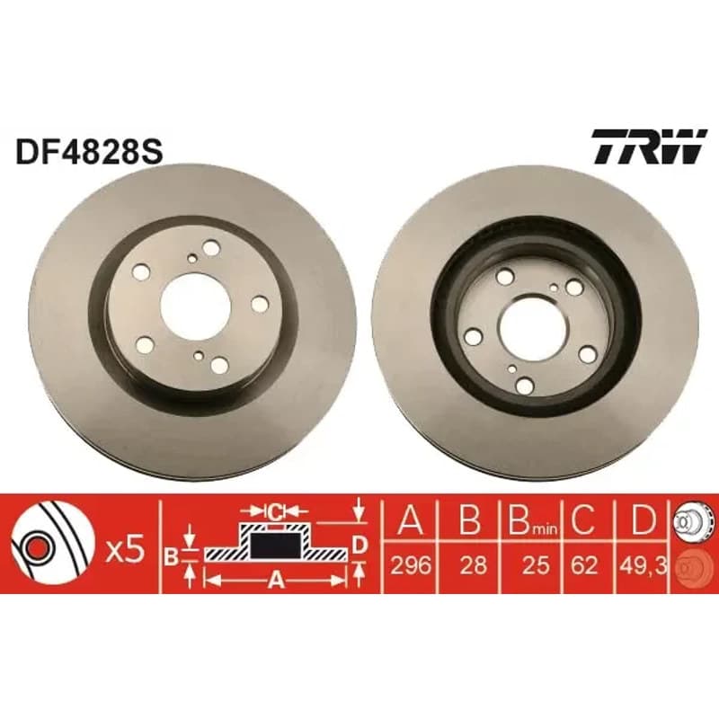 TRW stabdžių diskas DF4828S