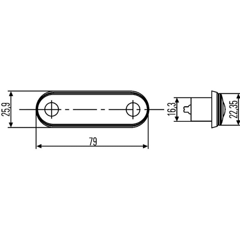 HELLA 2XA 959 790-401 gabaritų lemputė