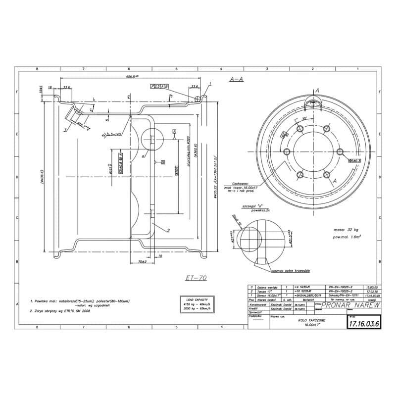 Ratlankis 16x17 PRONAR F6 ET-70 (17.16.03.6) PAD-B-a068c8a7a1994393d83a