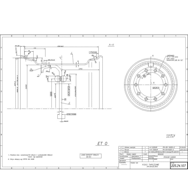 PRONAR Ratlankis 24,00x22,5 F10 ET0 281/335 (225.24.107) PAD-B-ce1e071cb03bbd95aa58
