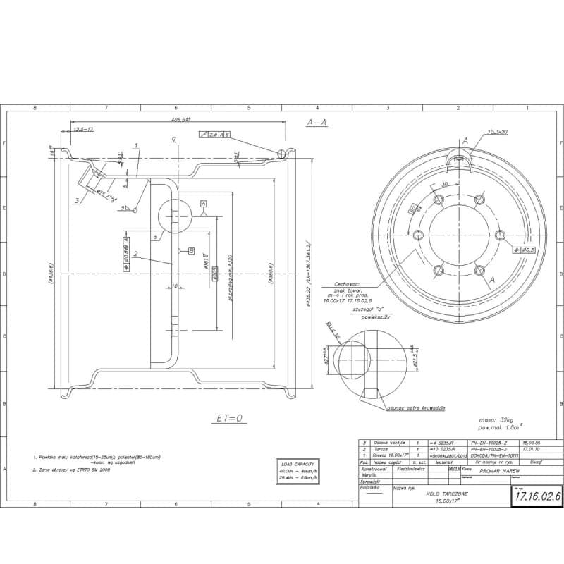 Ratlankis 16x17 PRONAR F6 161x205x21,5 ET0 PRONAR 65 KM/H (17.16.02.6) PAD-B-a5118f1c58d4b65ddbd7