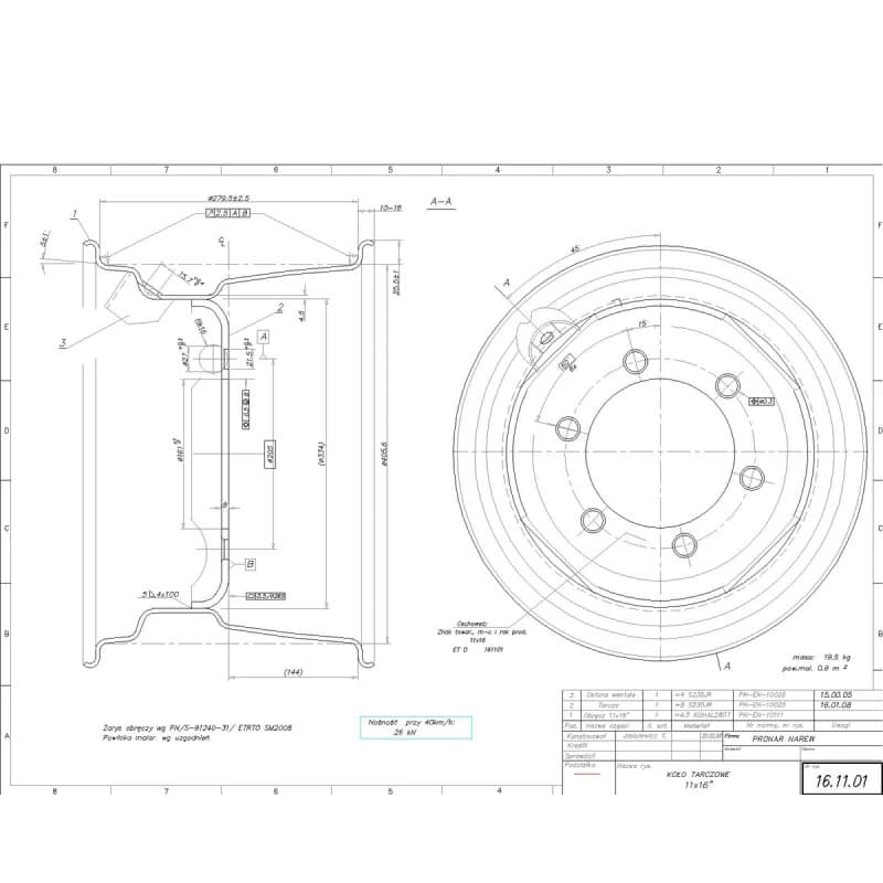 PRONAR Ratlankis 11x16 F6 ET0 161/205 (16.11.01) PAD-B-7bc28bdf467abeccc89b