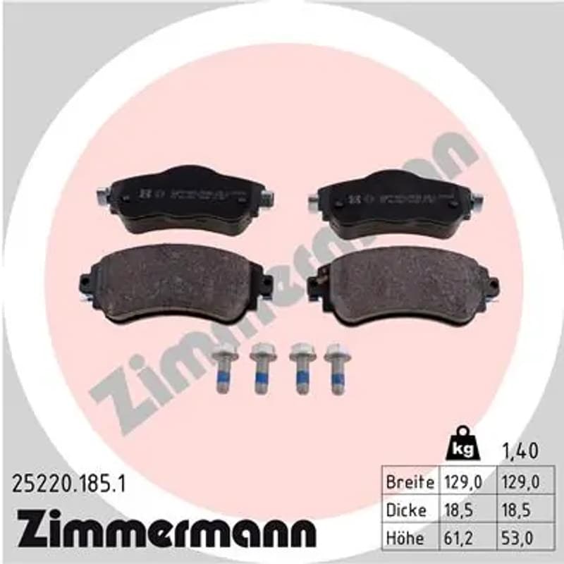 ZIMMERMANN stabdžių trinkelių rinkinys, diskinis stabdys 25220.185.1