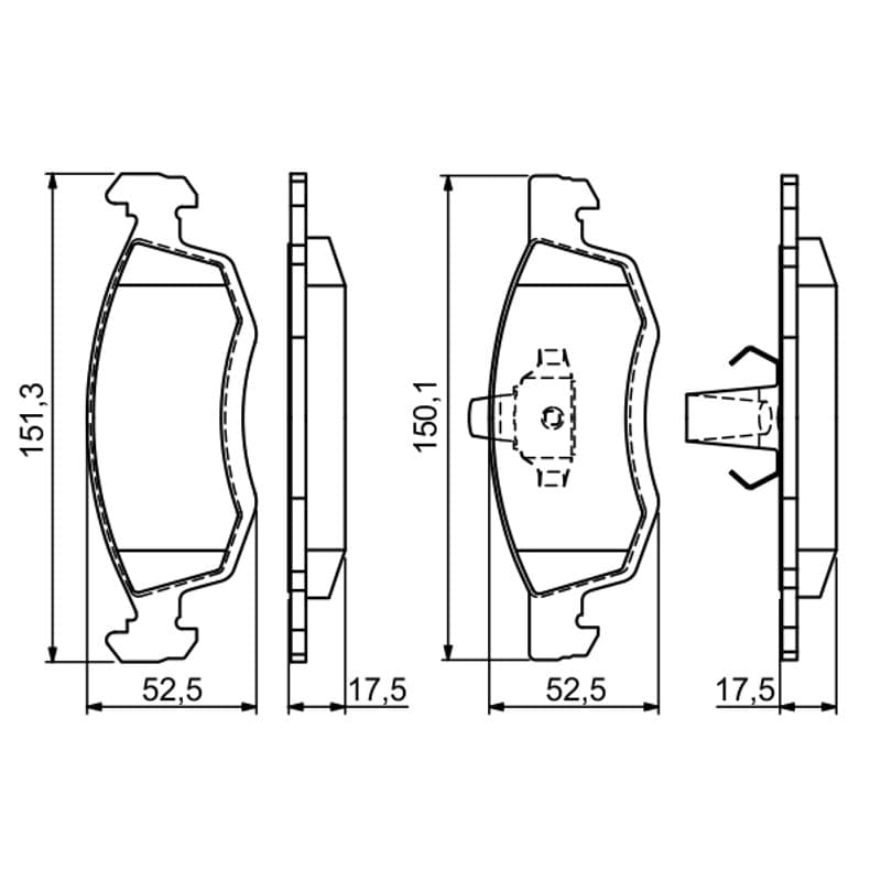 BOSCH 0 986 494 197 stabdžių trinkelių rinkinys, diskinis stabdys