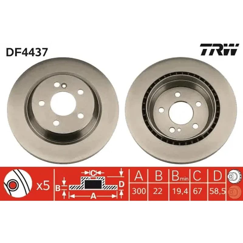 TRW stabdžių diskas DF4437