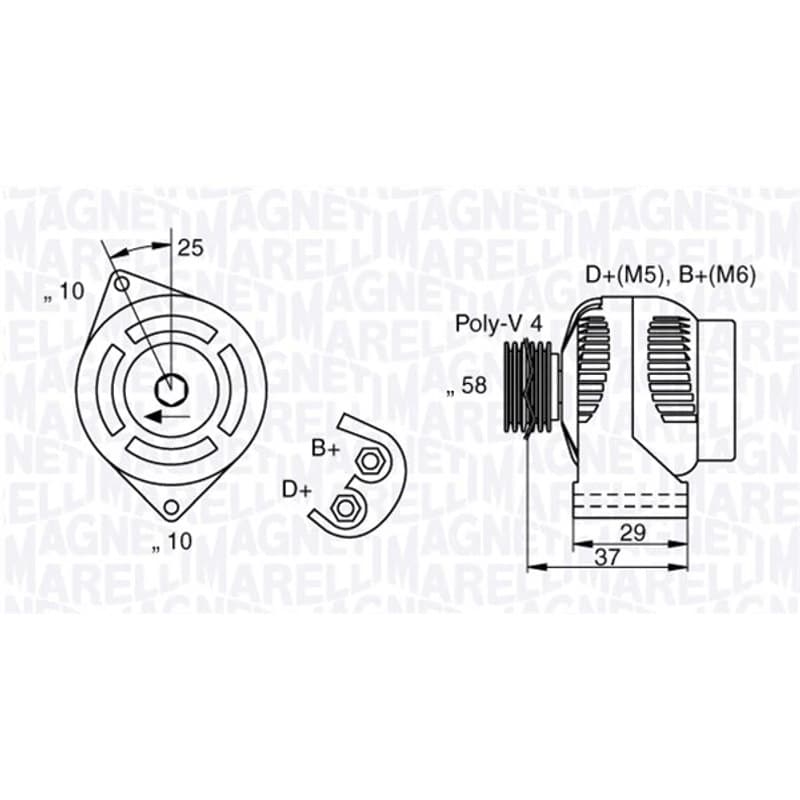 MAGNETIMARELLI kintamosios srovės generatorius 063341658010