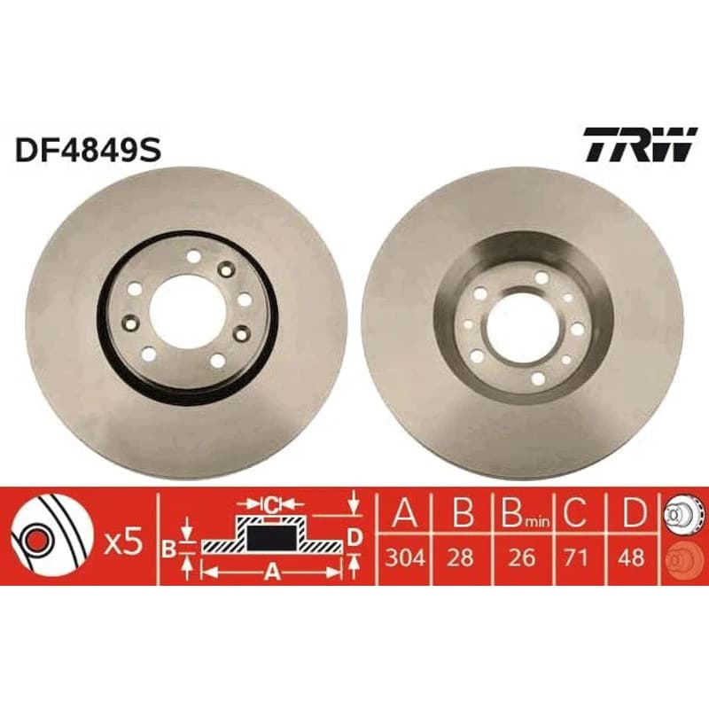 TRW Stabdžių diskas DF4849S