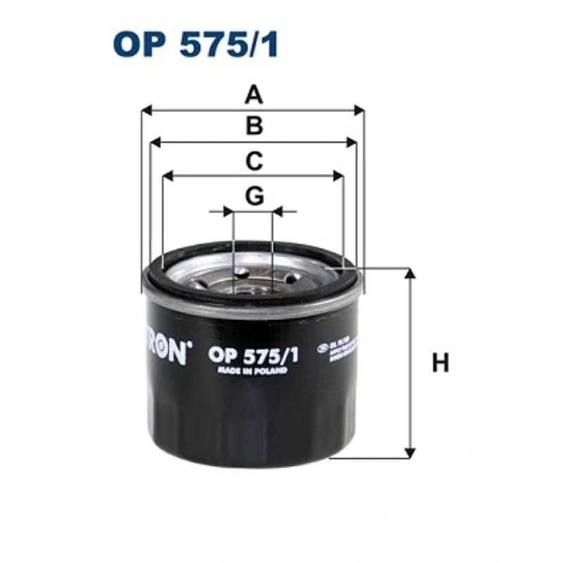 FILTRON OP 575/1 alyvos filtras – 69 × 60 mm, M20 × 1,5