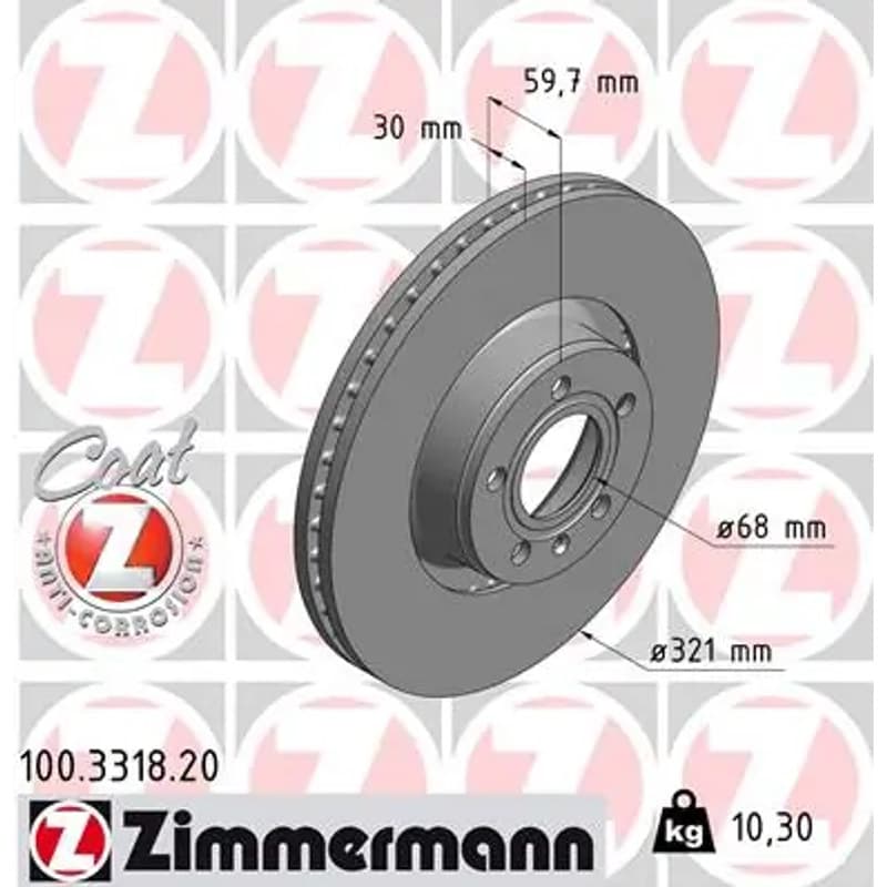 ZIMMERMANN stabdžių diskas 100.3318.20