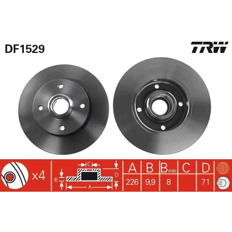 TRW stabdžių diskas DF1529