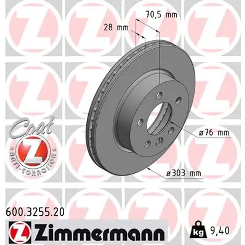 ZIMMERMANN stabdžių diskas 600.3255.20