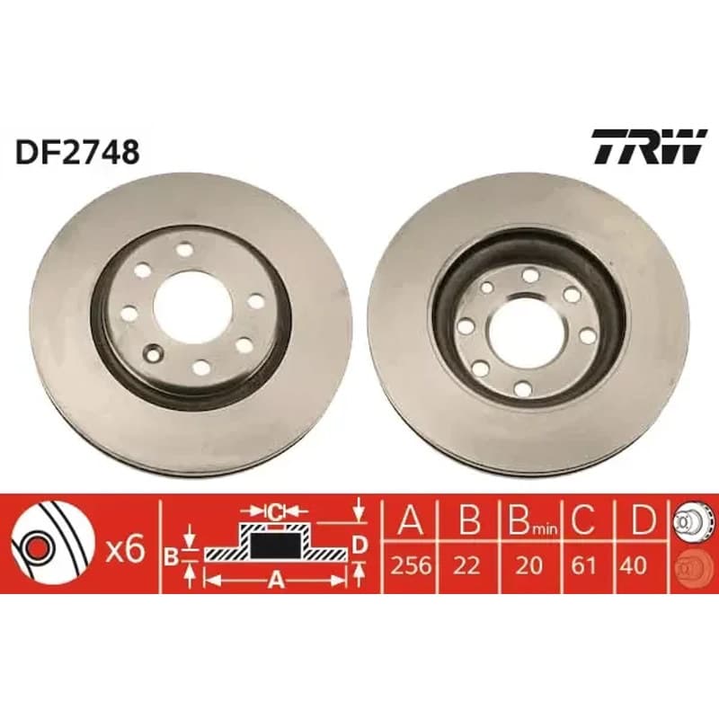 TRW stabdžių diskas DF2748
