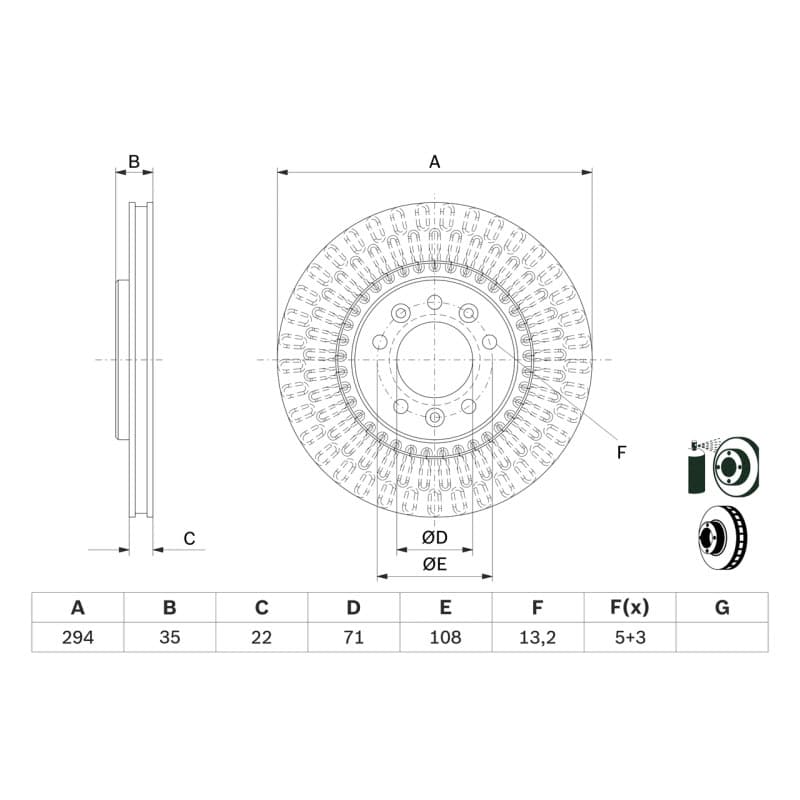 BOSCH 0 986 479 E32 stabdžių diskas