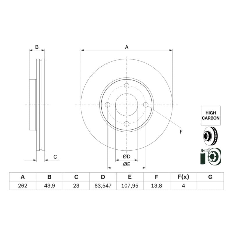 BOSCH 0 986 479 F70 stabdžių diskas