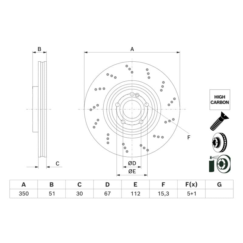 BOSCH 0 986 479 F10 stabdžių diskas