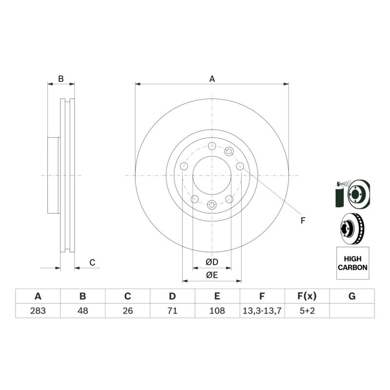 BOSCH 0 986 479 193 stabdžių diskas