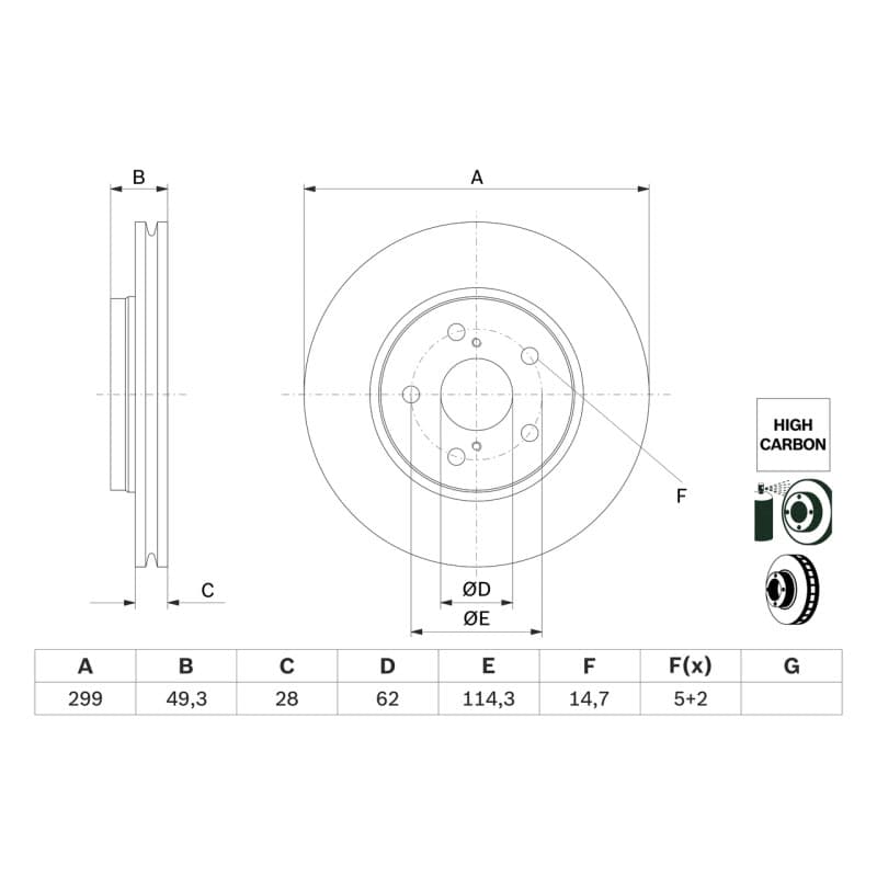 BOSCH 0 986 479 F49 stabdžių diskas
