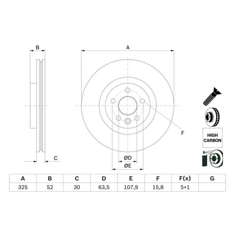 BOSCH 0 986 479 D79 stabdžių diskas