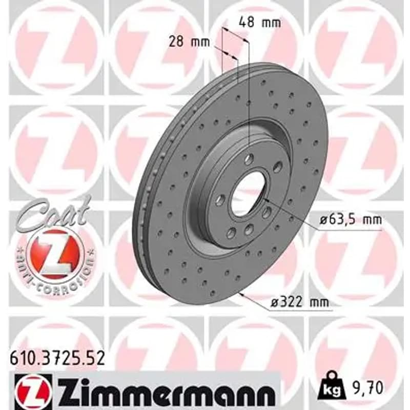 ZIMMERMANN stabdžių diskas 610.3725.52