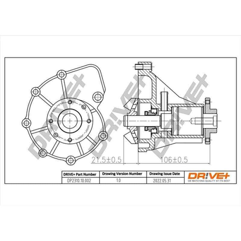 DRVE Vandens siurblys, variklio aušinimas DP2310.10.002