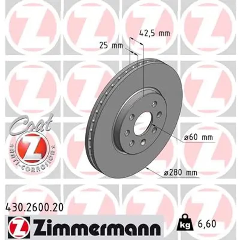 ZIMMERMANN stabdžių diskas 430.2600.20