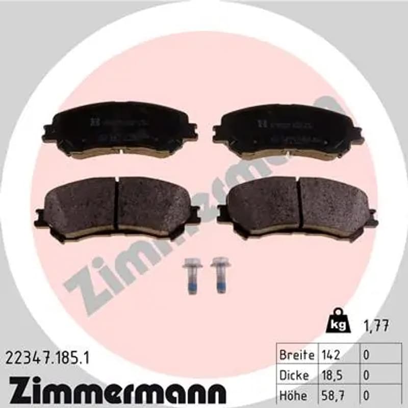ZIMMERMANN stabdžių trinkelių rinkinys, diskinis stabdys 22347.185.1