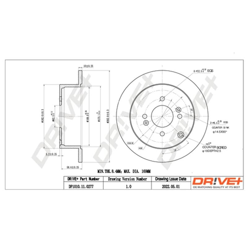 DRVE stabdžių diskas DP1010.11.0277