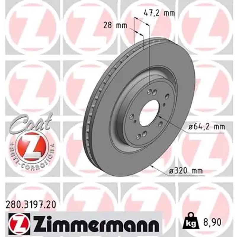 ZIMMERMANN stabdžių diskas 280.3197.20