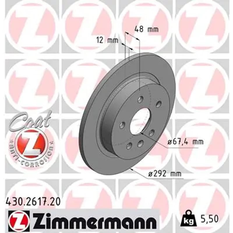 ZIMMERMANN stabdžių diskas 430.2617.20