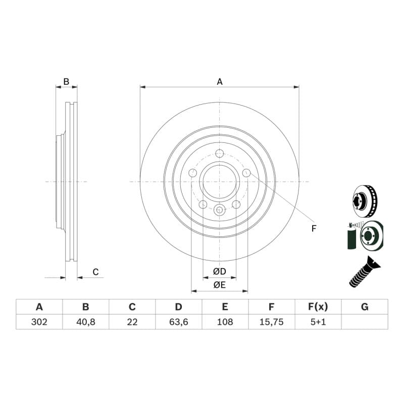 BOSCH 0 986 479 E85 stabdžių diskas