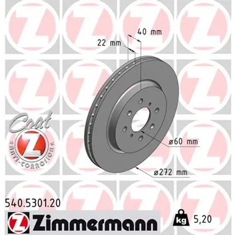 ZIMMERMANN stabdžių diskas 540.5301.20