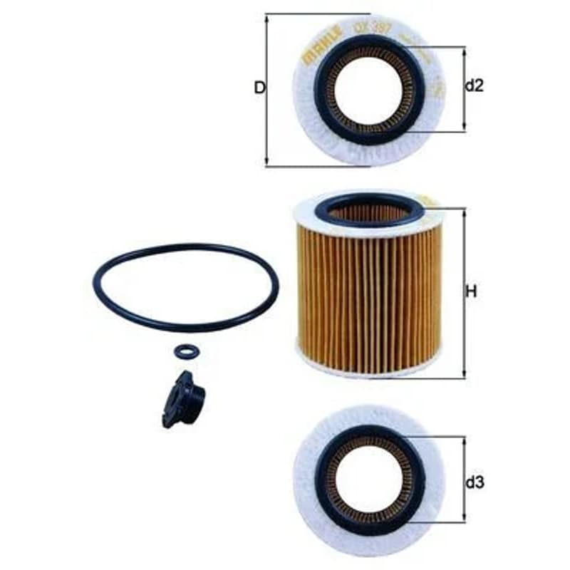 MAHLE OX 387D1 alyvos filtras