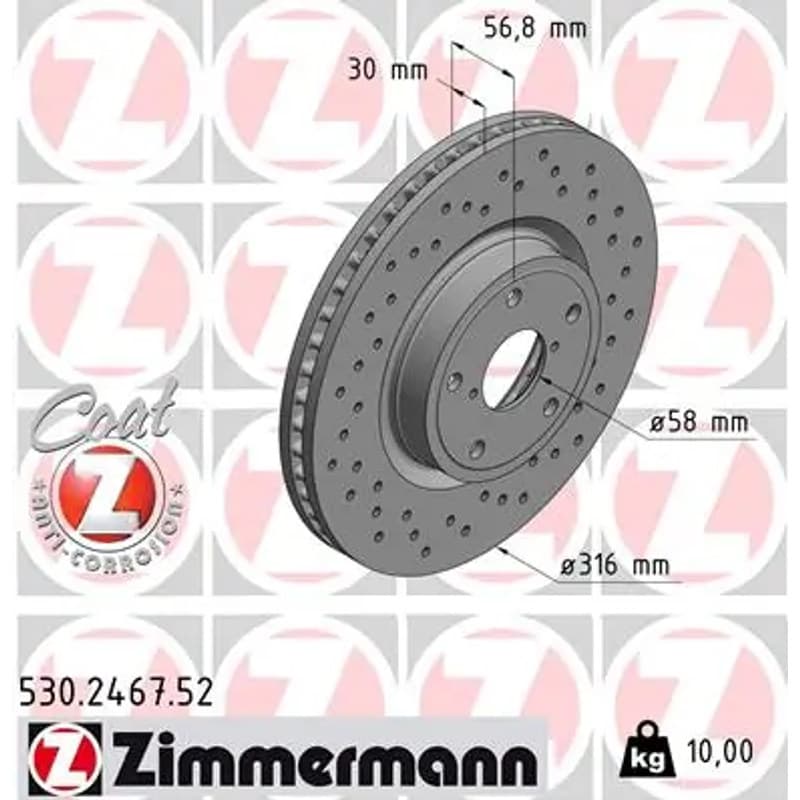 ZIMMERMANN stabdžių diskas 530.2467.52