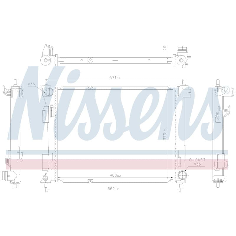 NISSENS radiatorius, variklio aušinimas 606731