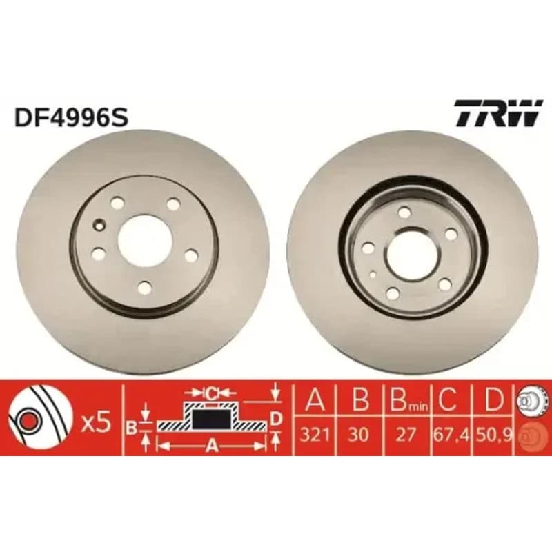 TRW Stabdžių diskas DF4996S