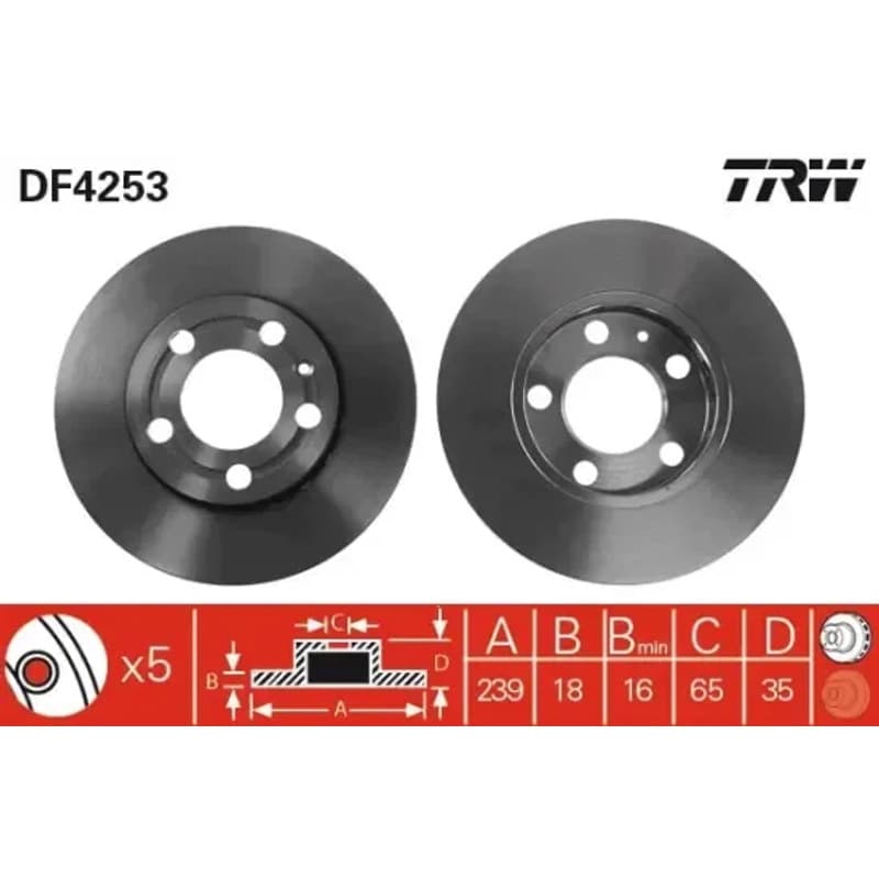 TRW Stabdžių diskas DF4253