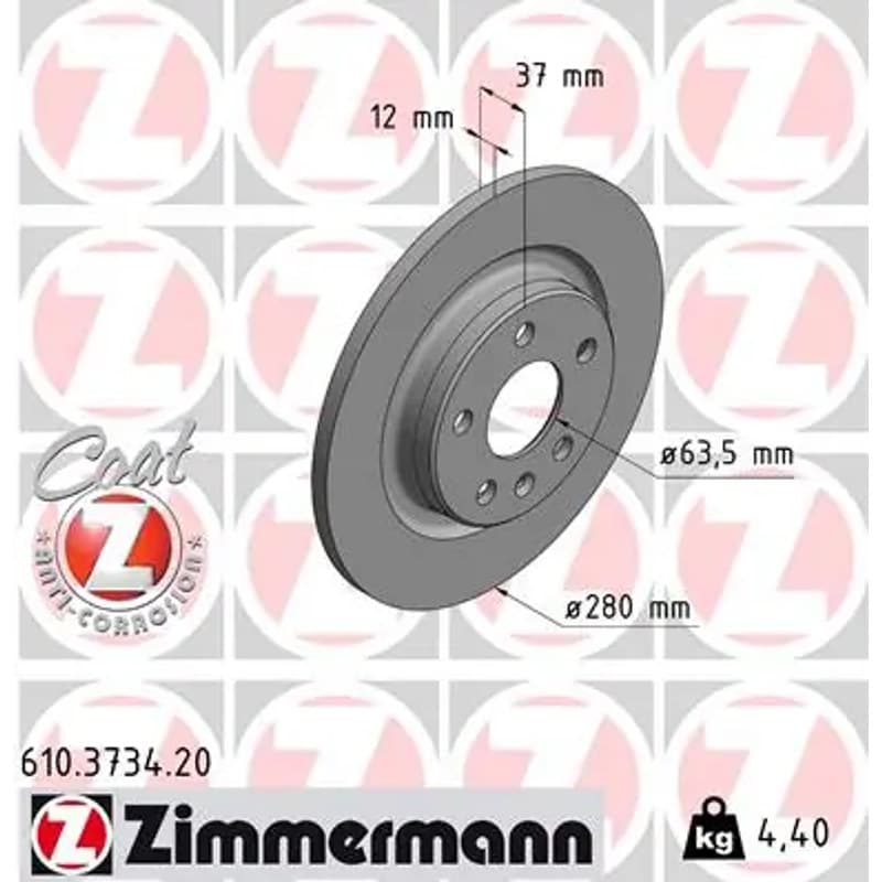 ZIMMERMANN stabdžių diskas 610.3734.20