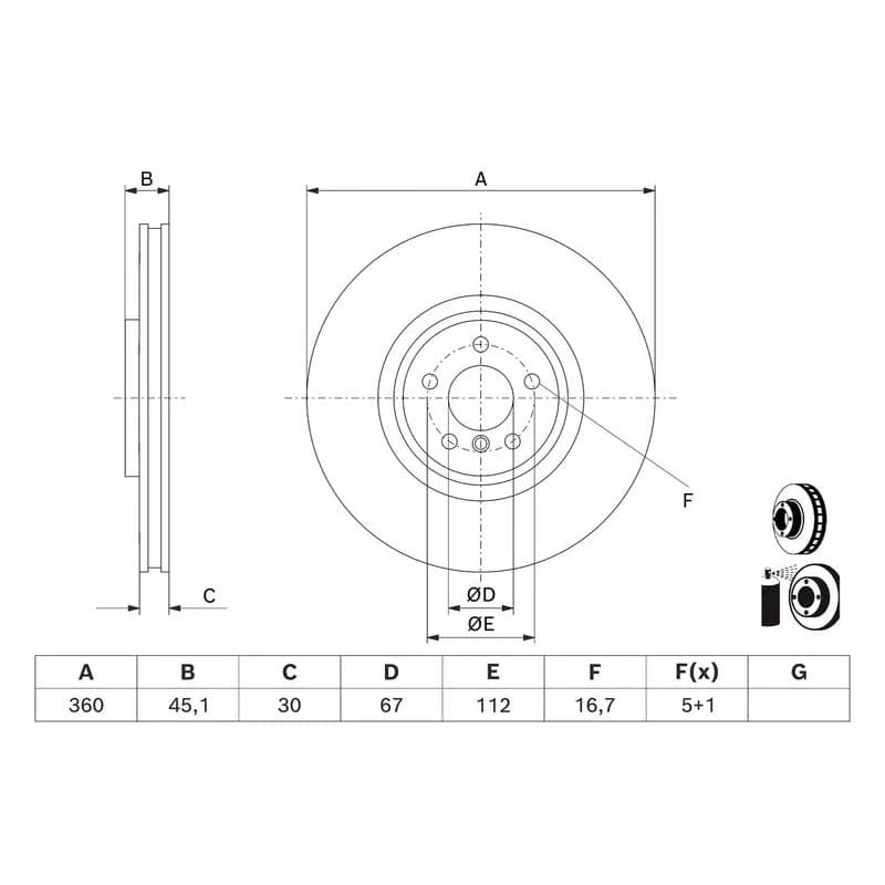 BOSCH 0 986 479 J06 stabdžių diskas