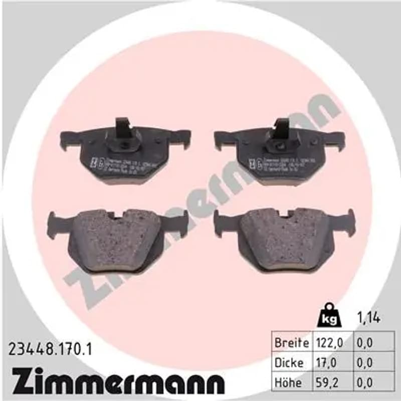 ZIMMERMANN stabdžių trinkelių rinkinys, diskinis stabdys 23448.170.1