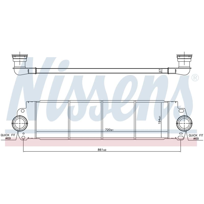 NISSENS tarpinis suslėgto oro aušintuvas, kompresorius 96683